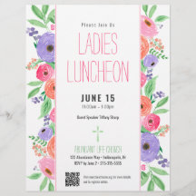 Ladies Church Luncheon Spring Floral QR Code