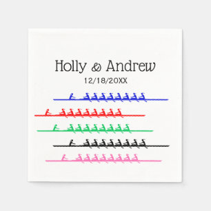 Ladies Crew Race Rowers Rowing - Up to Five Boats Napkin