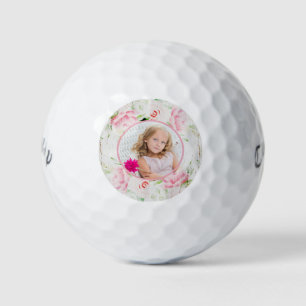 Ladies Custom Photo - Shabby Chic Rose  Golf Balls