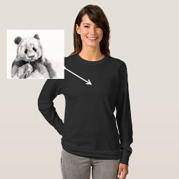 Ladies Dark Coloured Photo Quote Long Sleeve T-Shirt