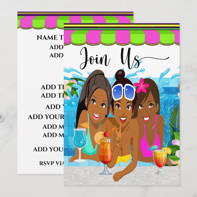 Ladies Day Out Party Invitation (Front/Back)