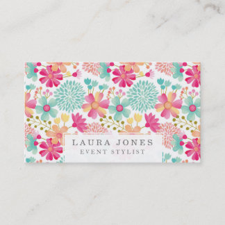 Ladies Designer Floral Florist Stylist Appointment Card