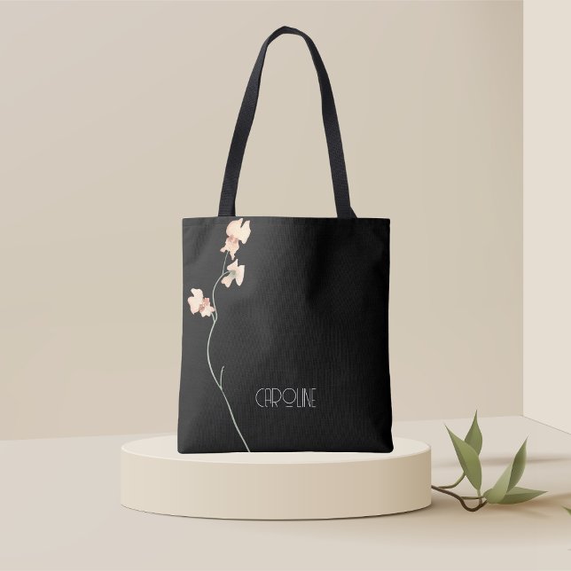 Ladies Elegant Black Floral  Boho Cute  Tote Bag (Creator Uploaded)