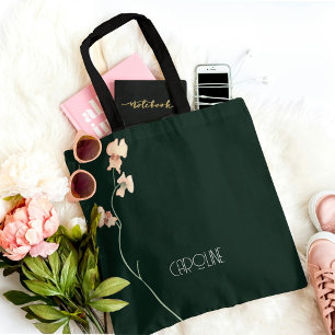 Ladies Elegant Black Floral  Boho Cute  Tote Bag
