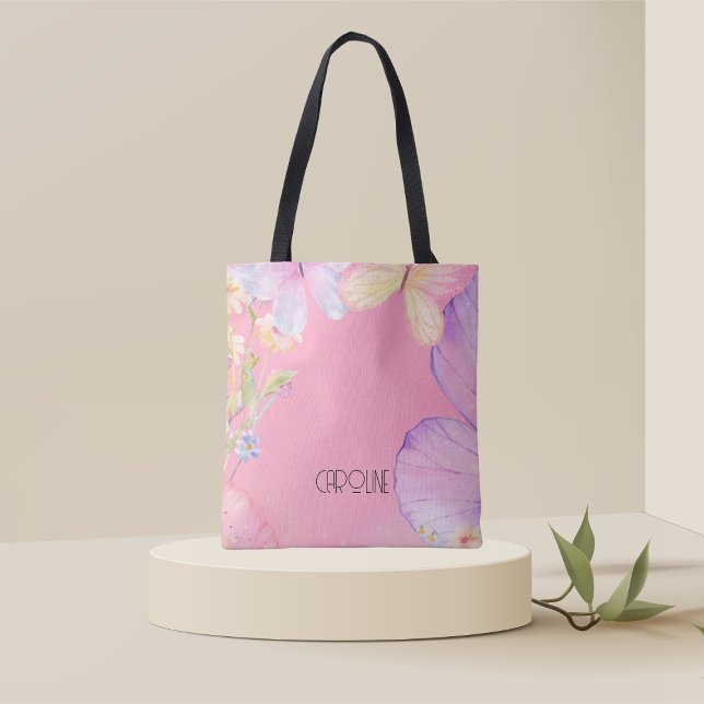 Ladies Elegant Floral Butterfly  Boho Cute  Tote Bag (Creator Uploaded)
