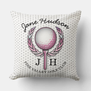 Ladies Elegant Golf Monogram Design Cushion