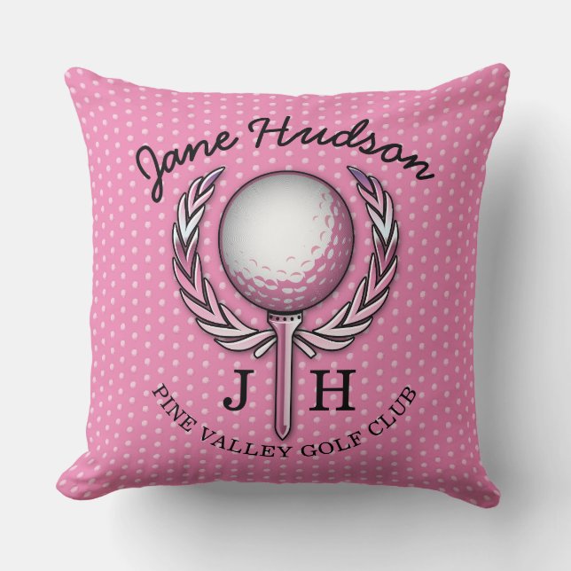 Ladies Elegant Golf Monogram Design Cushion (Front)