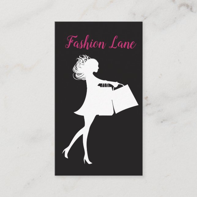 Ladies Fashion Shopping Business Card (Front)