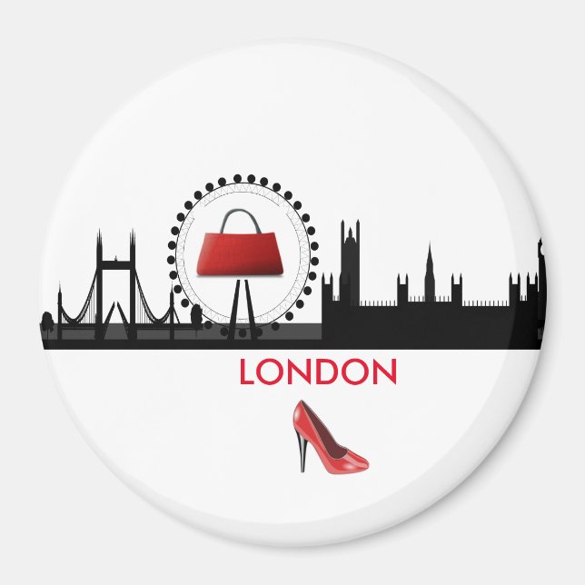 Ladies Fashion Theme London Skyline Magnet (Front)