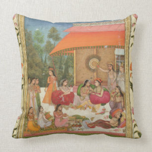 Ladies feasting, from the Small Clive Album Cushion