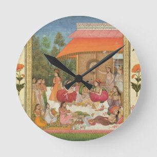 Ladies feasting, from the Small Clive Album Round Clock