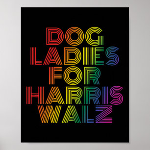 Ladies For Harris Wheimer Retro Vintage Rainbow Poster