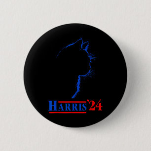 Ladies For Kamala Funny Cat 2024 President Kamala 6 Cm Round Badge