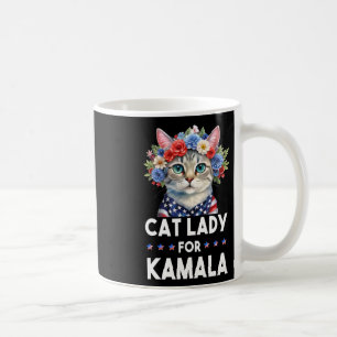 Ladies For Kamala Funny Cat 2024 President Kamala- Coffee Mug