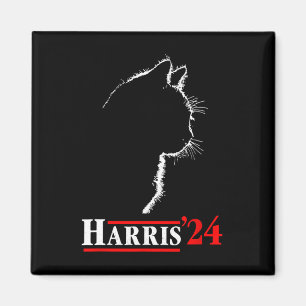 Ladies For Kamala Funny Cat 2024 President Kamala- Magnet