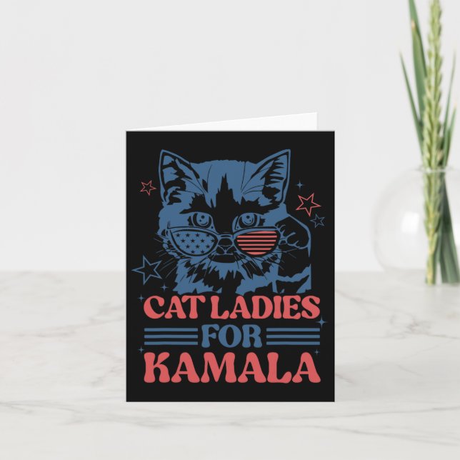 Ladies For Kamala Funny Cat President Kamala-harri Card (Front)