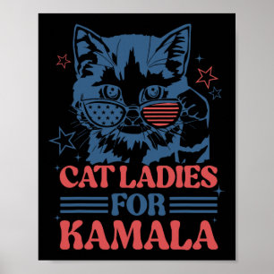 Ladies For Kamala Funny Cat President Kamala-harri Poster