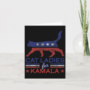 Ladies For Kamala Funny Democrat Cat For Cat Lady Card