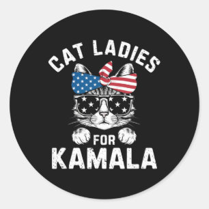 Ladies For Kamala Patriotic Support  Classic Round Sticker