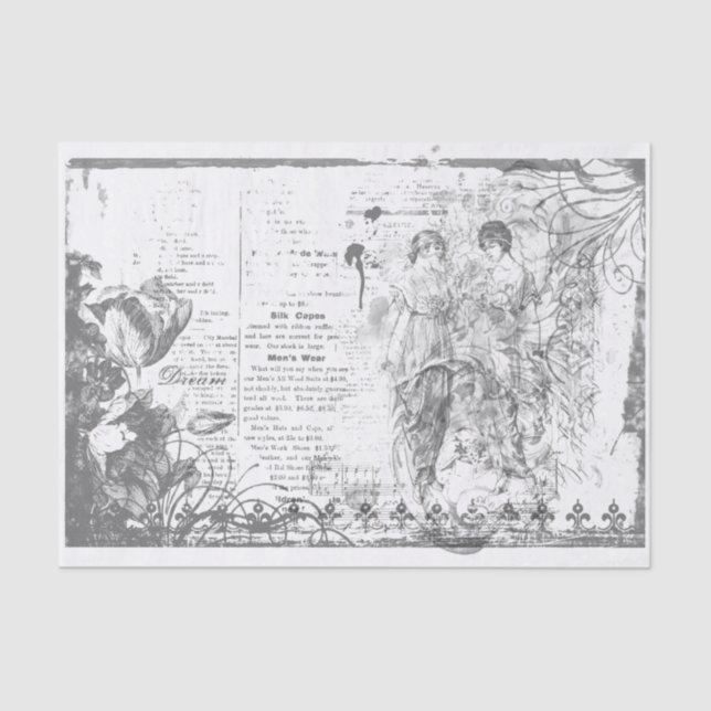 Ladies frame decoupage tissue paper (Front)