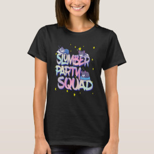 Ladies Girls Cats Sleepover Squad for Slumber Part T-Shirt