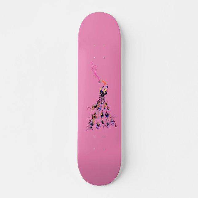 Ladies& Girls Skateboard Coloured Peacock (Front)