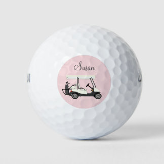 Ladies Golf Golfer Cart Personalised Golf Balls