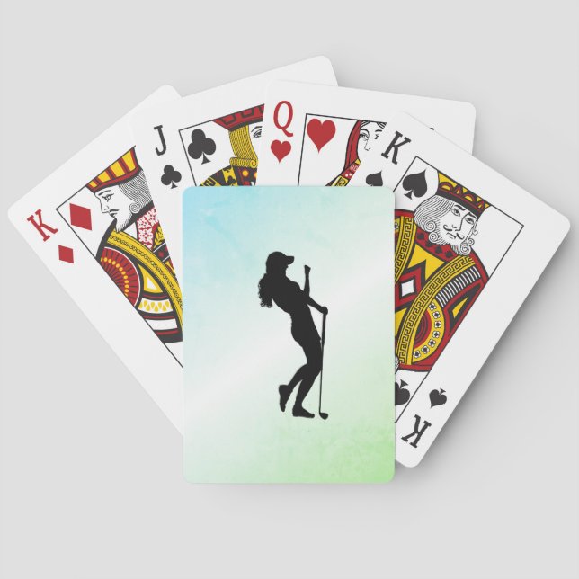 Ladies Golf Green Playing Cards (Back)