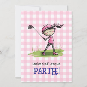 Ladies Golf League Celebration Cartoon Invitation
