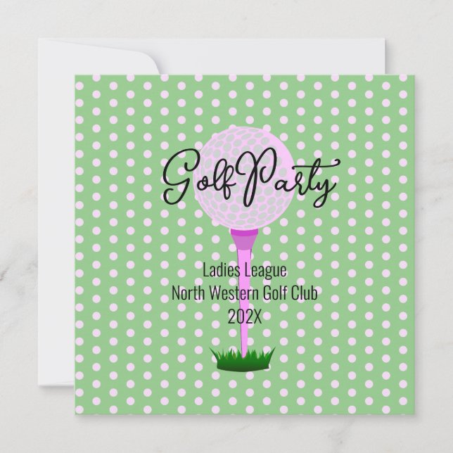 Ladies Golf League Golf Party Invitation Flat Card (Front)