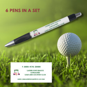 Ladies Golf League Pink Cart Logo Website Phone