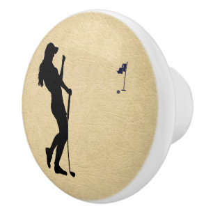 Ladies Golf Leather Look Ceramic Knob