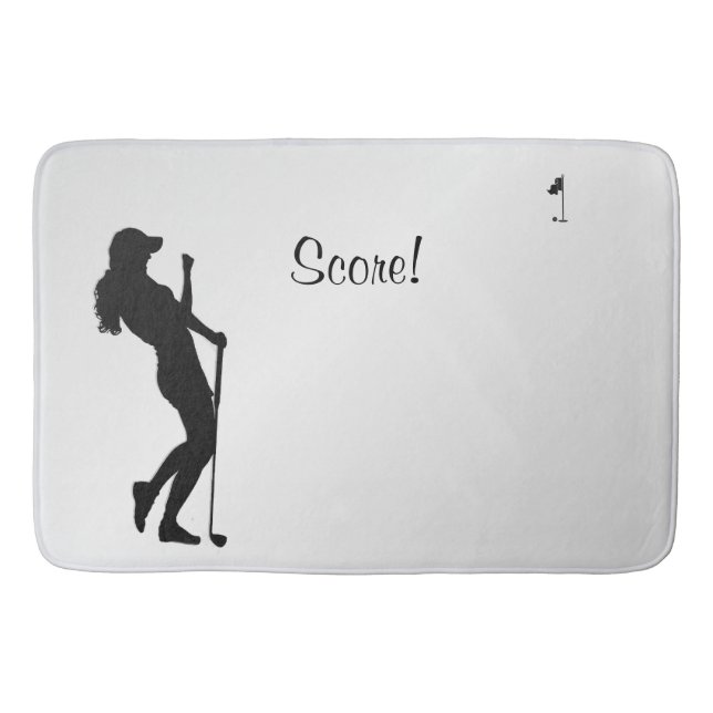 Ladies Golfer Personal  Bath Mat (Front)