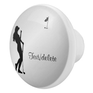 Ladies Golfer Personal  Ceramic Knob