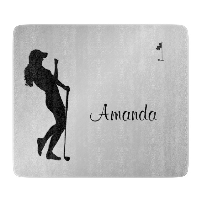Ladies Golfer Personal  Cutting Board (Front)
