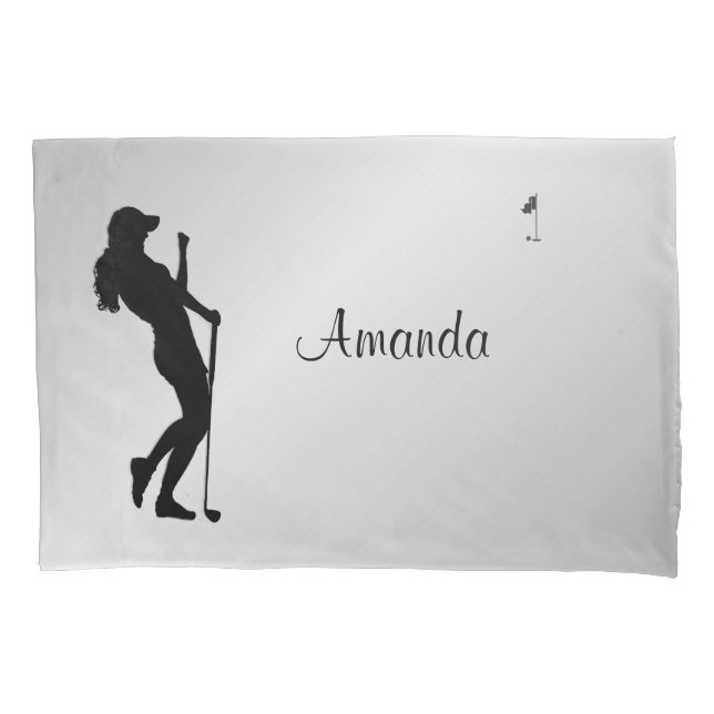 Ladies Golfer Personal  Pillowcase (Front)