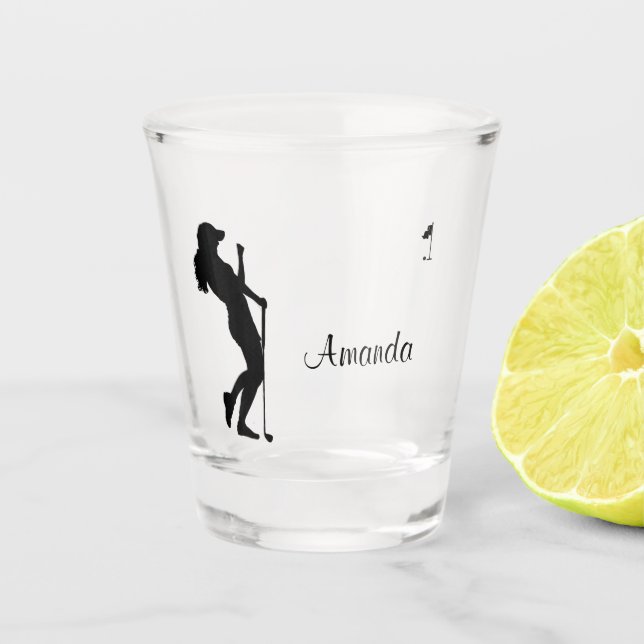 Ladies Golfer Personal  Shot Glass (Front)