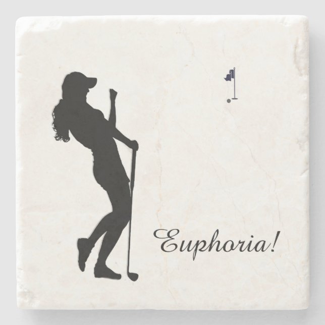 Ladies Golfer Stone Coaster (Front)