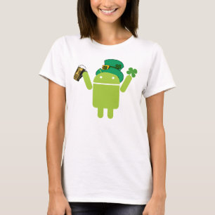 Ladies Green Android Leprechaun Shirt