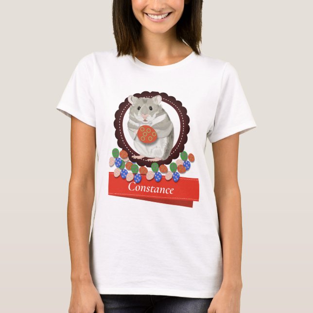 Ladies Hamster Easter T-Shirt (Front)
