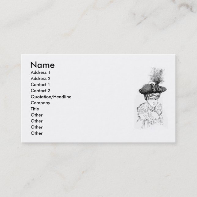 Ladies' Hat Business Card (Front)
