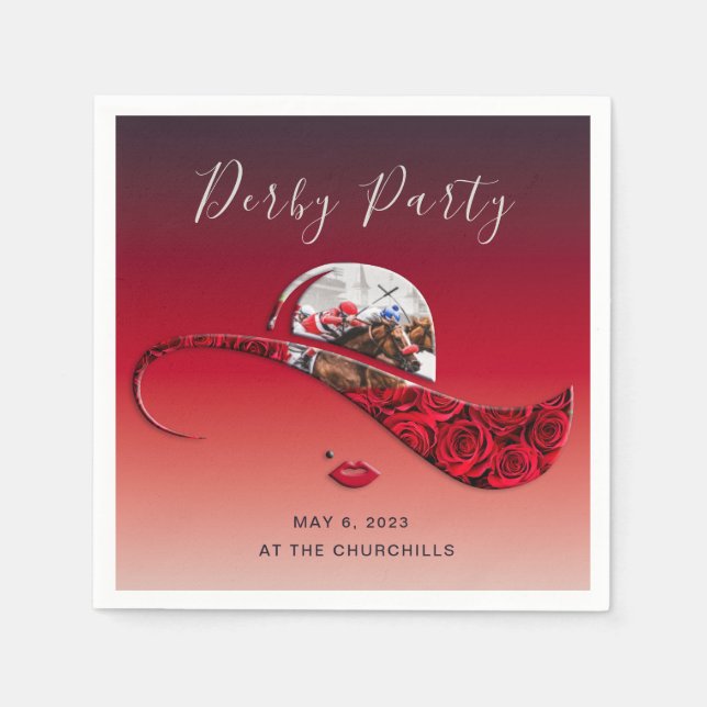 Ladies Hat Derby Party Napkin (Front)