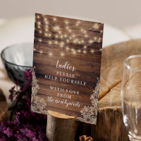 Ladies Help Yourself | Wood & String Lights Sign