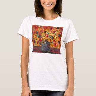Ladies Huge Bright Flowers Tee Shirt