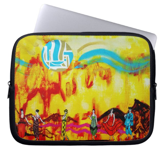 Ladies in a Surrealistic Landscape Laptop Sleeve (Front)