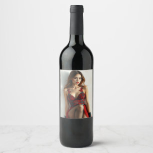 Ladies in Red Wine Label