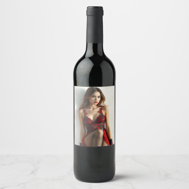 Ladies in Red Wine Label (Front)
