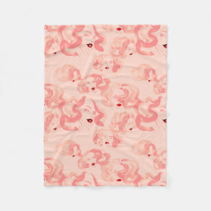Ladies in tea rose colour fleece blanket
