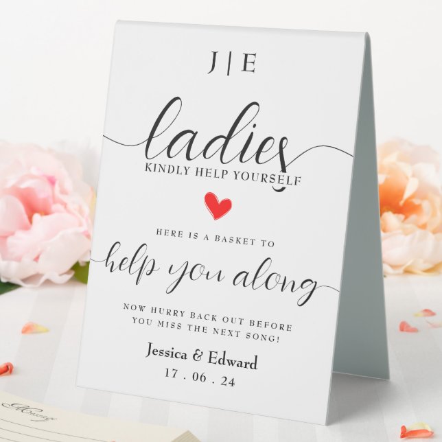 Ladies Kindly Help Yourself Black White Minimalist (In SItu (Wedding))