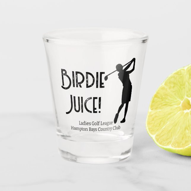 Ladies League Golf Club Member Birdie Shot Glass (Front)